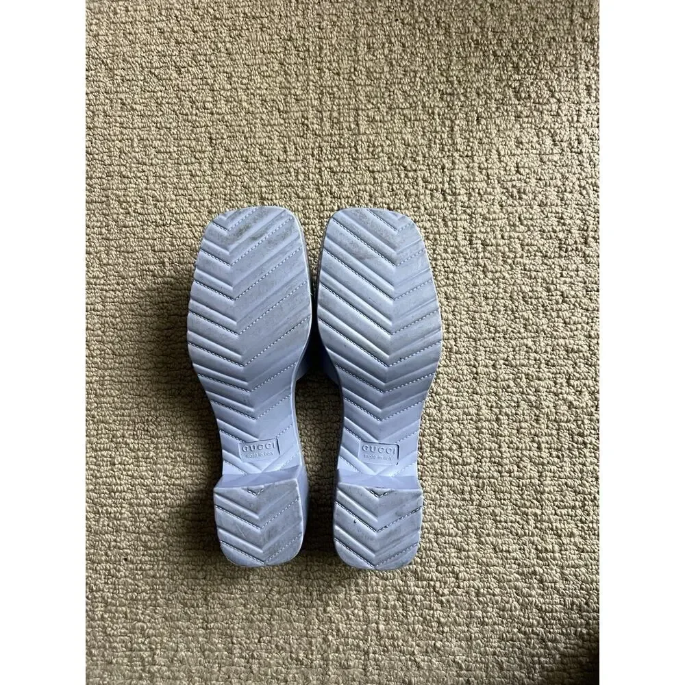 GUCCI Rubber Light Blue Platform Heels Womens EU 41 USA 11 Slip On
